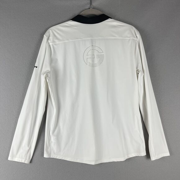 Foray Core Polo Golf Top Womens Large White Long Sleeve The Clint Logo - Picture 11 of 15